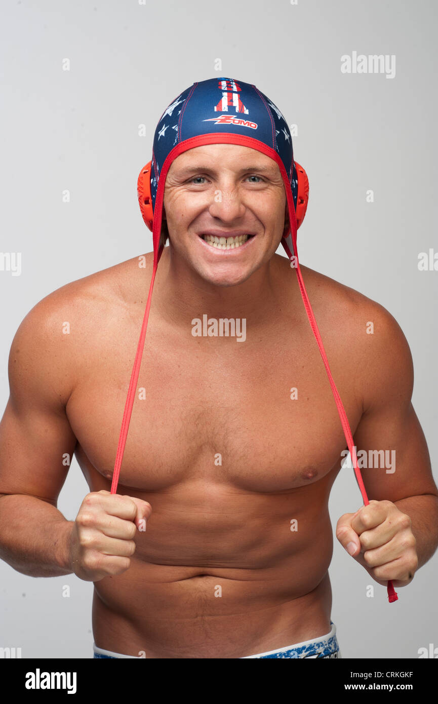 Water Polo player Tony Azevedo at the Team USA Media Summit in Dallas, TX in advance of the 2012 London Olympics. Stock Photo