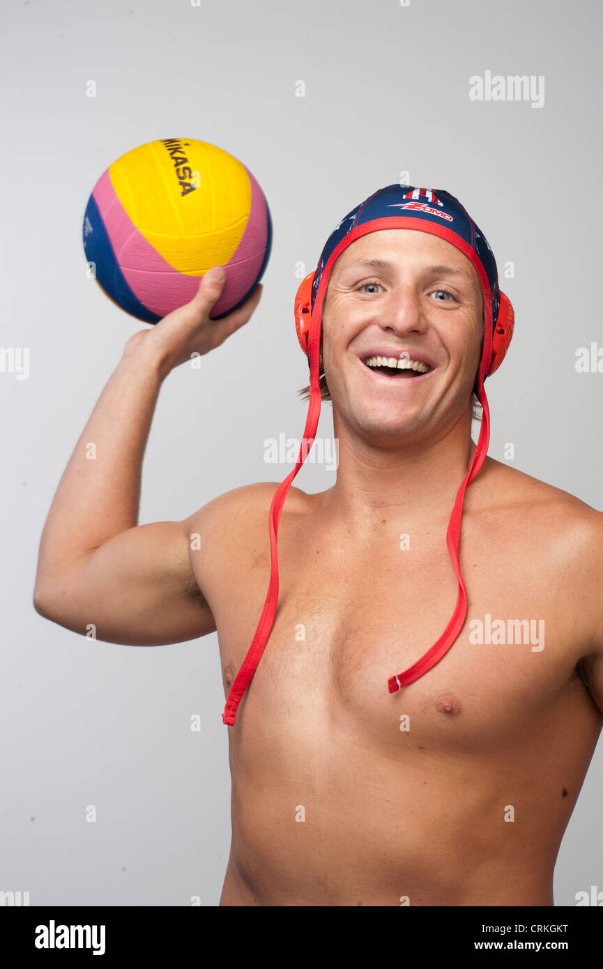 Water Polo player Tony Azevedo at the Team USA Media Summit in Dallas, TX in advance of the 2012 London Olympics. Stock Photo