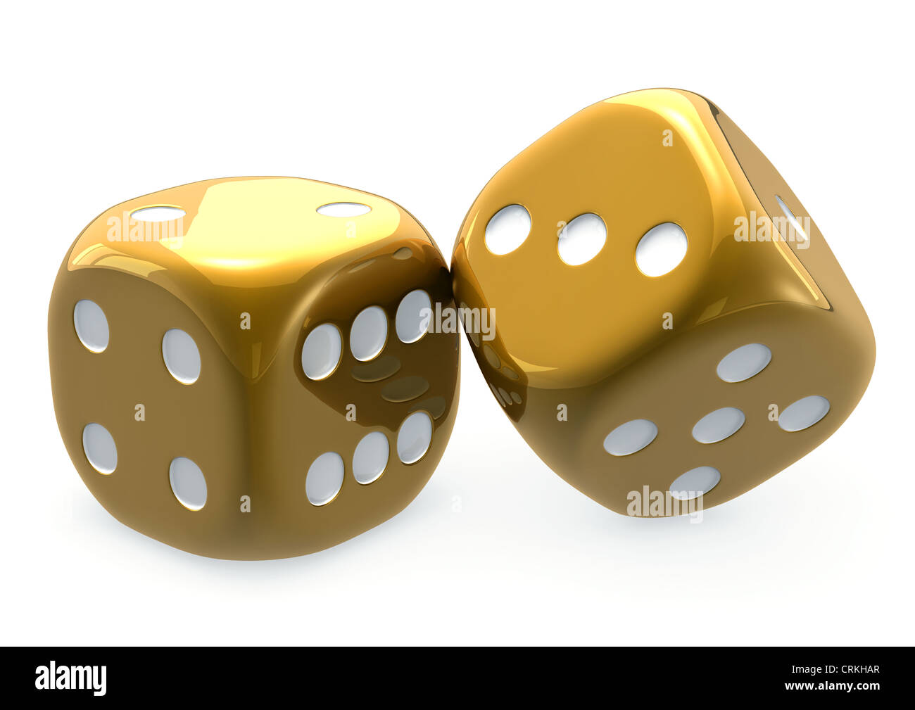 Dice of Gold Stock Photo