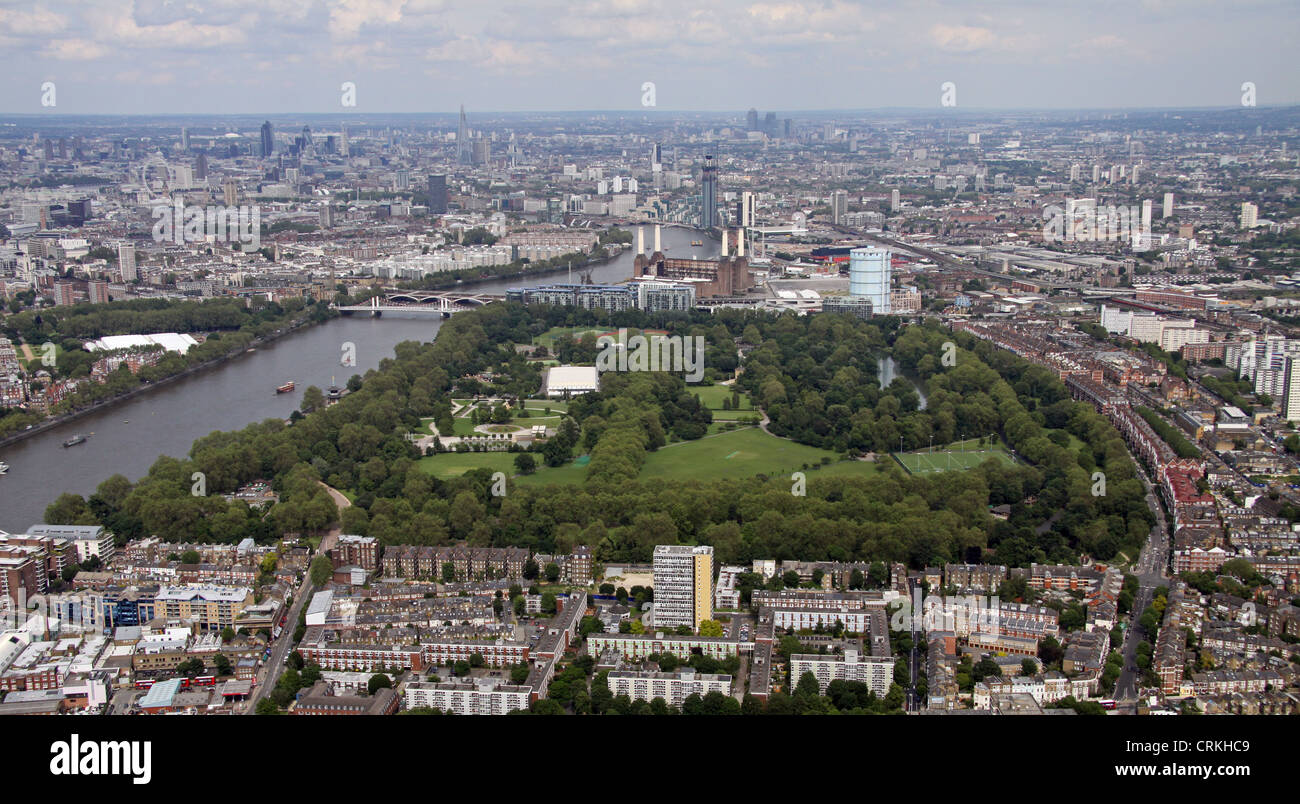 aerial view of Battersea Park, London SW11 Stock Photo Alamy