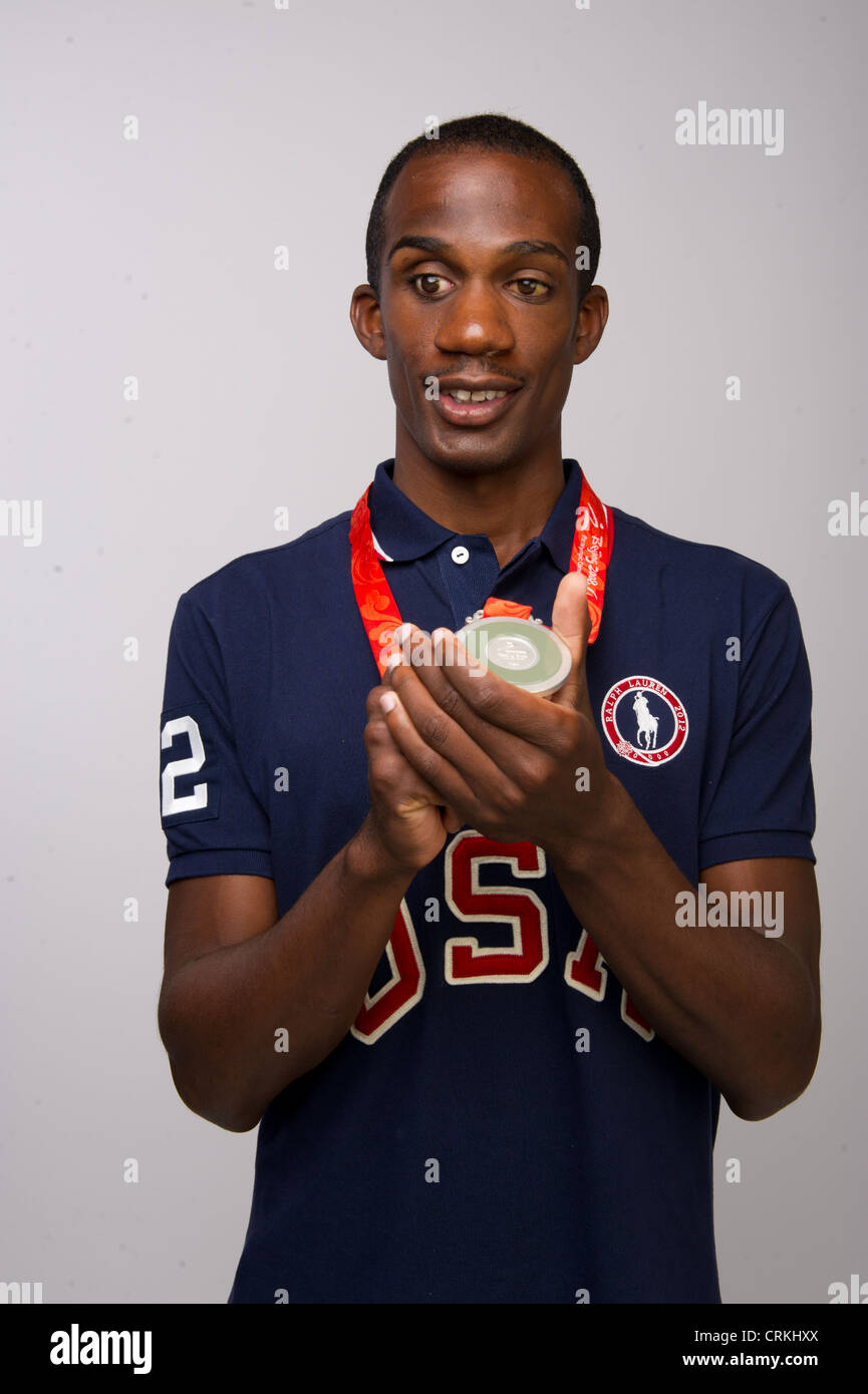 Blind Paralympic athlete Elexis Gillette at the Team USA Media Summit in Dallas, TX in advance of the 2012 London Olympics. Stock Photo