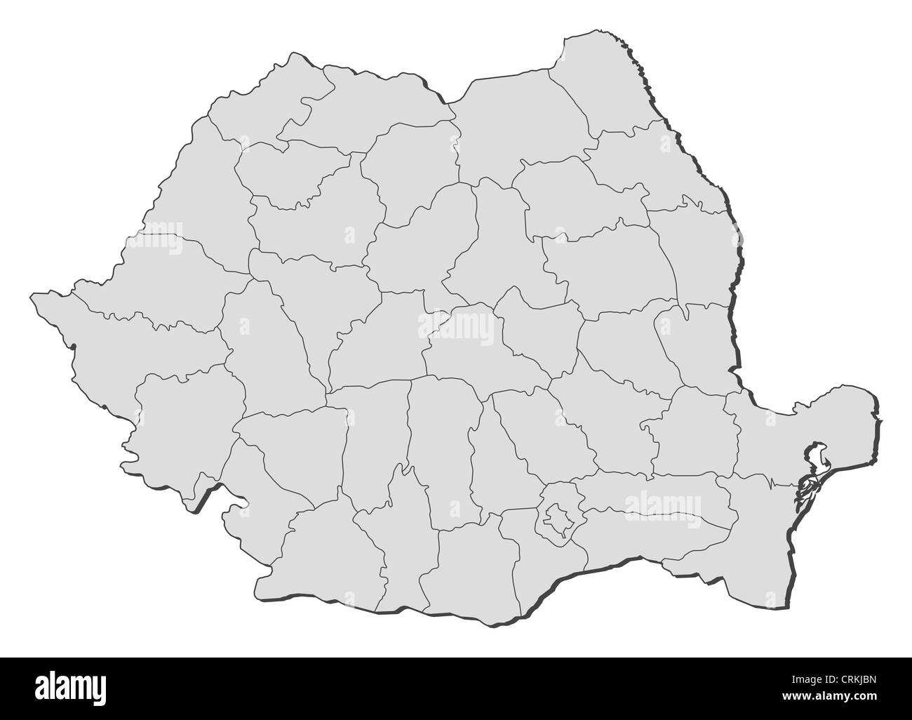 Political map of Romania with the several counties Stock Photo - Alamy