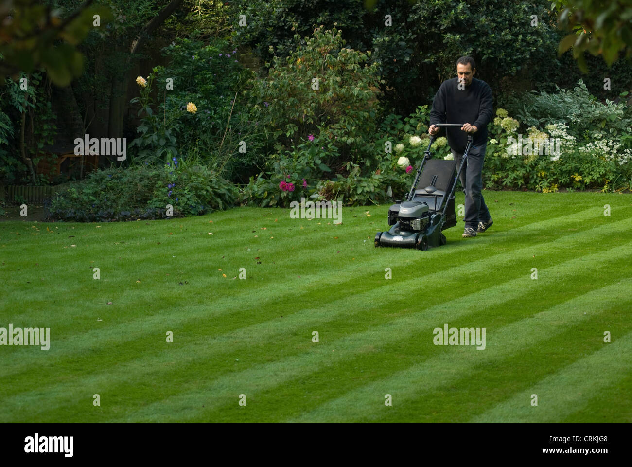 Garden neat lawn flower border hi-res stock photography and images - Alamy