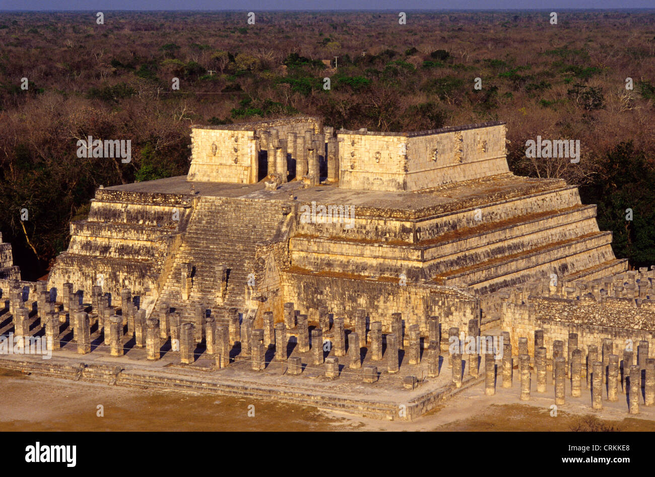 Temple of the Warriors. Chichen Itza. Yucatan.Mexico Stock Photo
