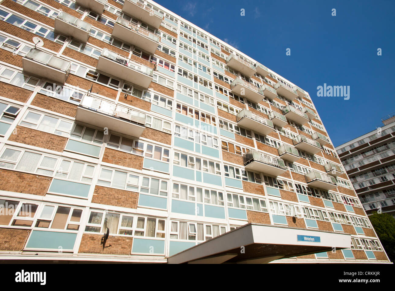 Old run down council flats in Queens Park, London, UK Stock Photo