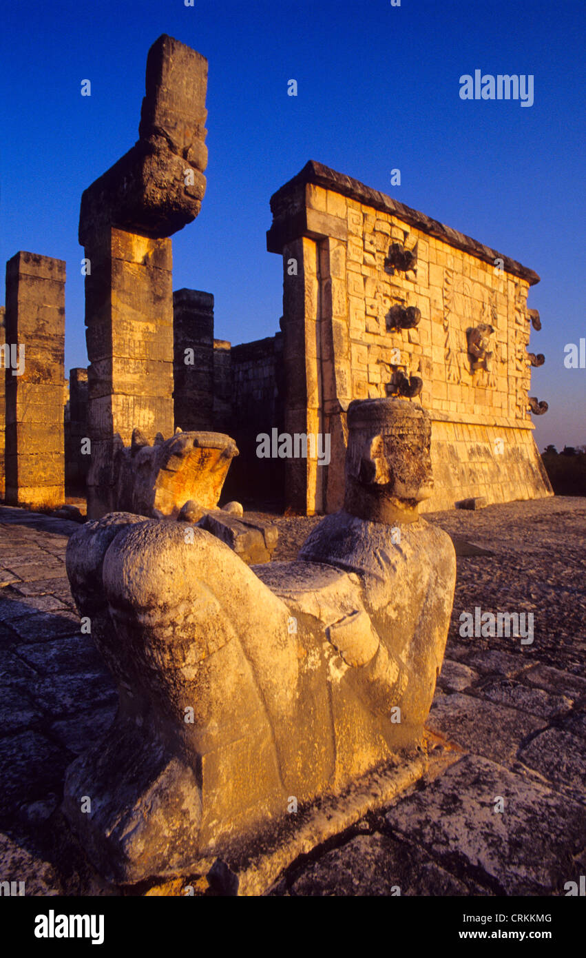 ChacMool (Mayan Rain God) statue. Temple of the Warriors. Chichen Itza