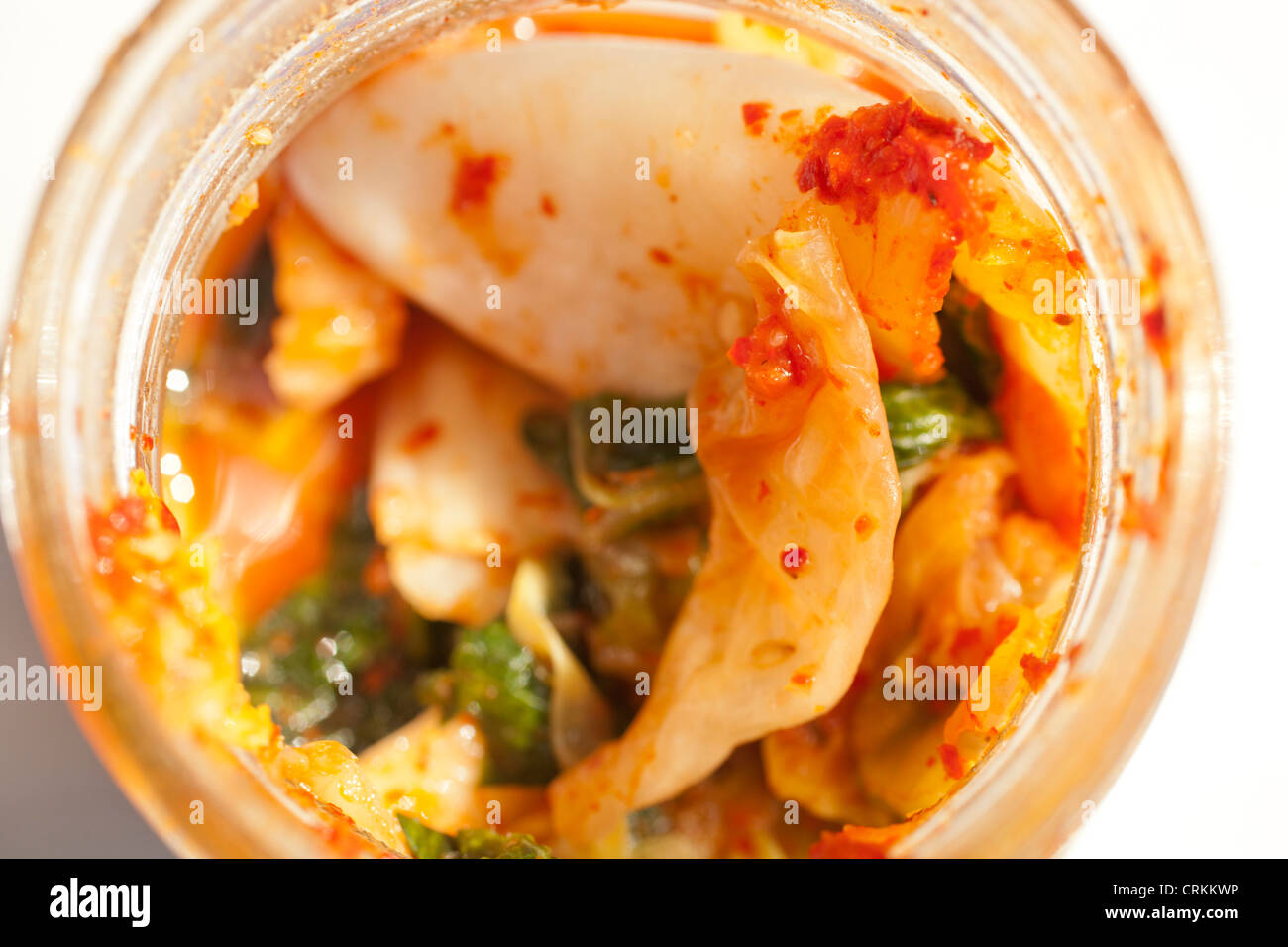 Kimchi; Korean pickled cabbage in a glass jar Stock Photo Alamy