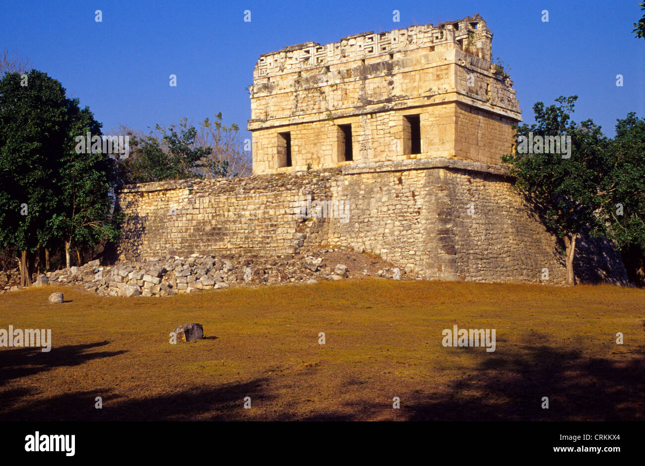 Casa Colorada, The Red House, Chichen Itza Archaeological Site . Mexico. Stock Photo
