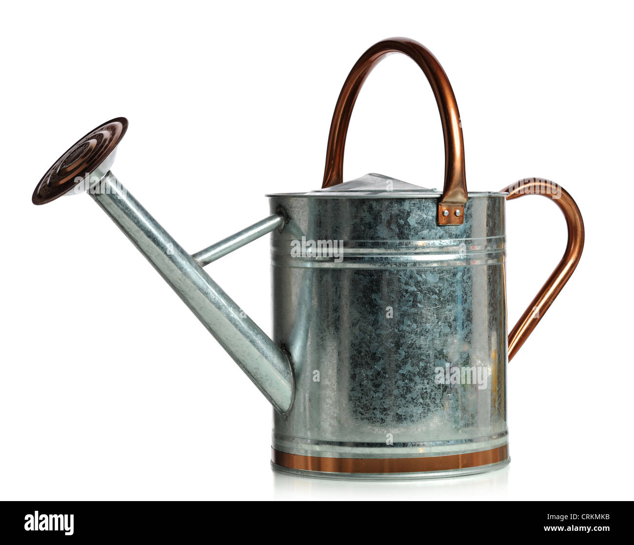 Metal watering can isolated over white background Stock Photo