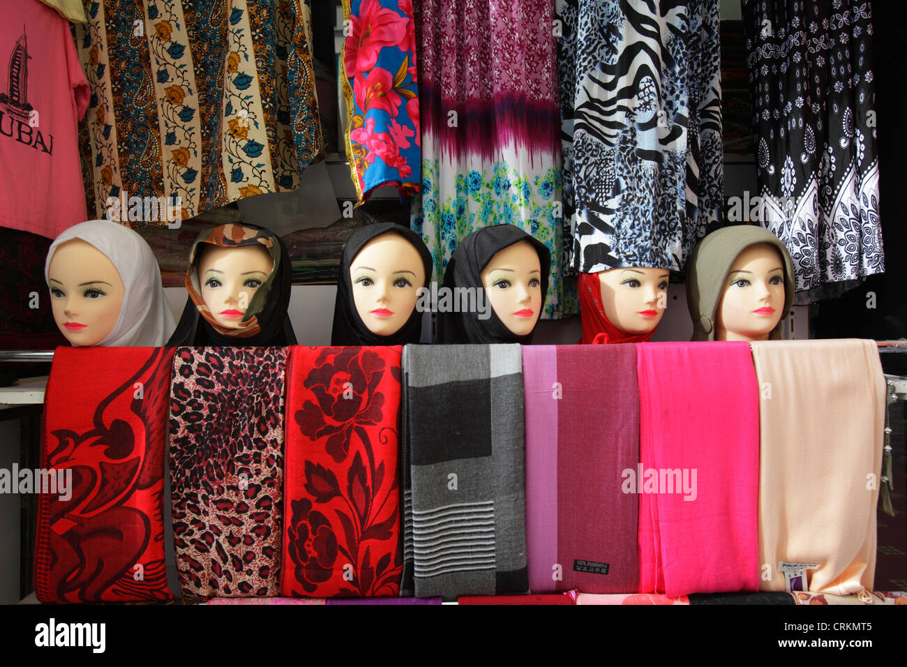 Mannequins displaying veils in Deira, Dubai, United Arab Emirates Stock