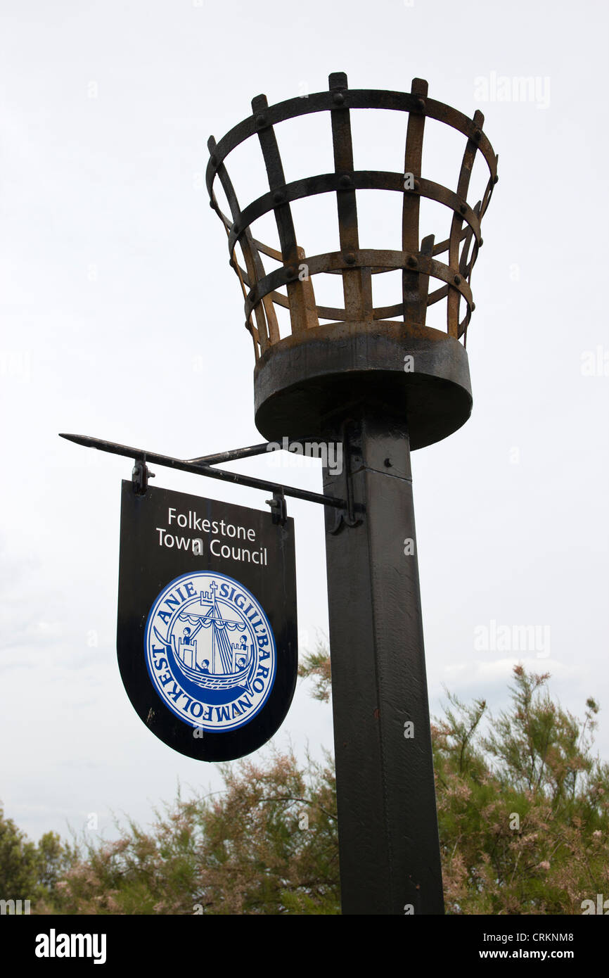 Fire Beacon The Leas Folkestone Kent England UK Stock Photo Alamy