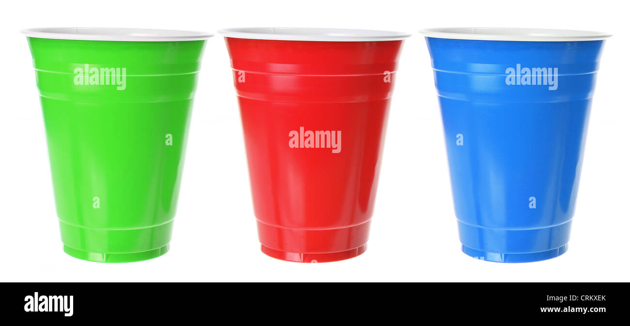 Stacks Of Bright Colorful Disposable Plastic Cups On The White Background  Stock Photo, Picture and Royalty Free Image. Image 47628964.