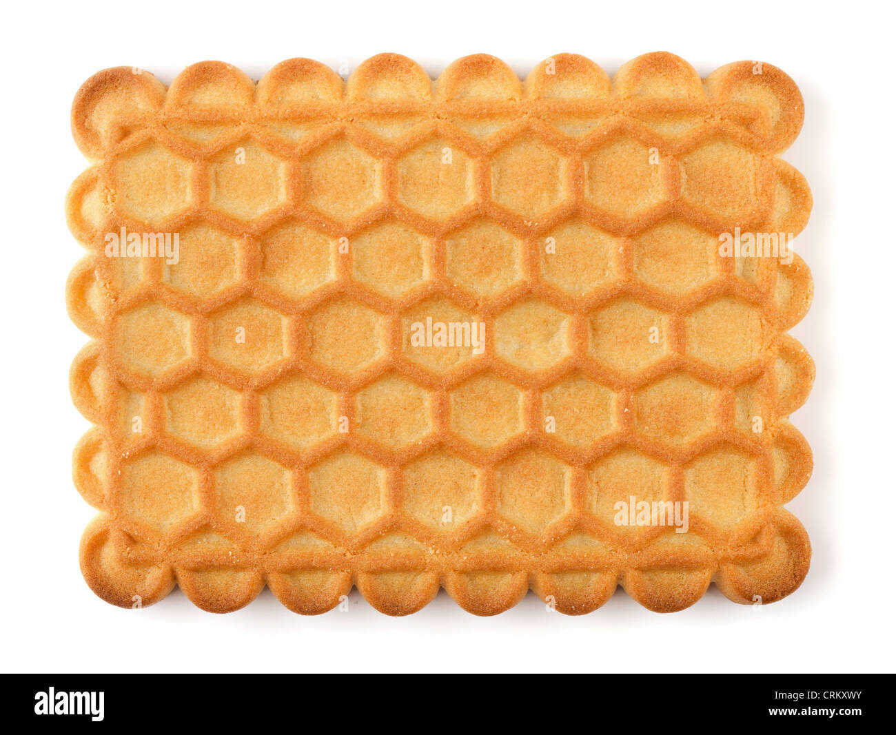 Honey biscuit top view isolated on white Stock Photo