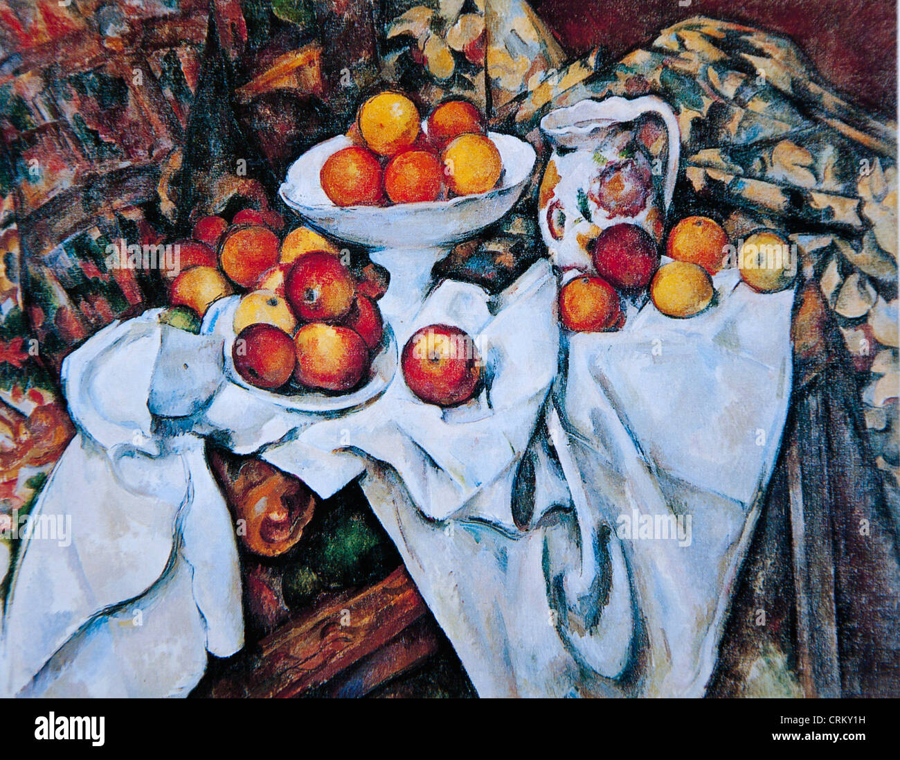 Paul Cezanne – Still Life with Apples and Oranges Stock Photo
