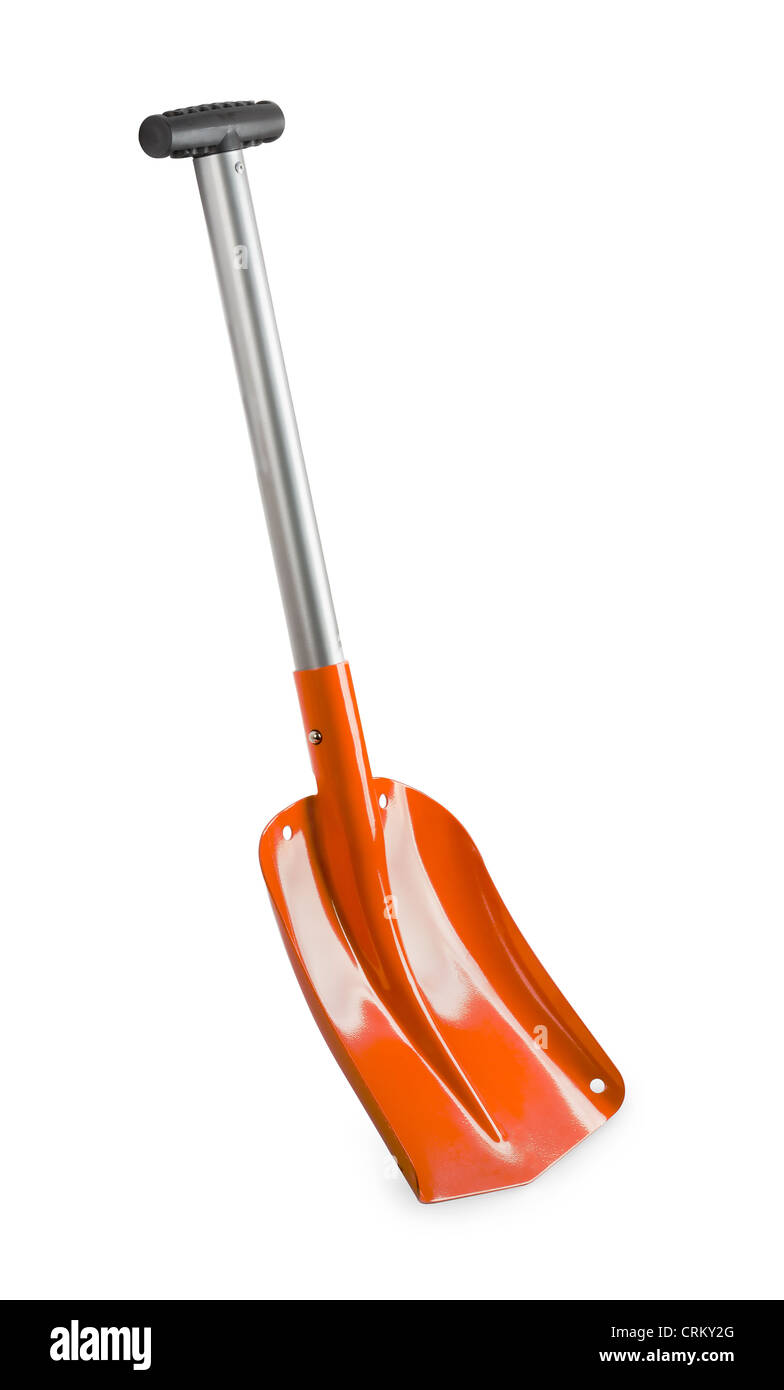 Orange aluminum alloy shovel isolated on white Stock Photo