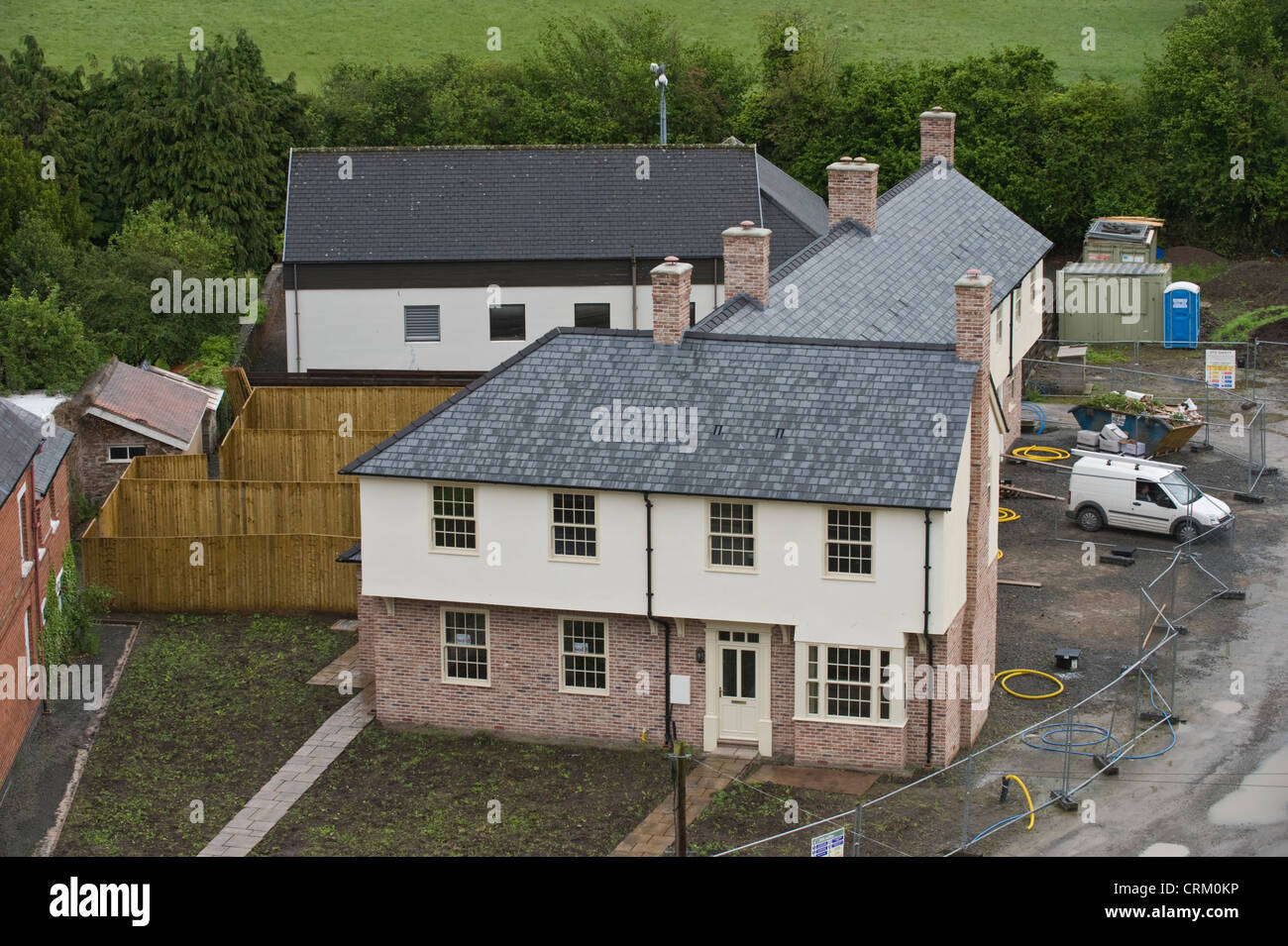New rural housing development in Presteigne Powys MidWales UK Stock