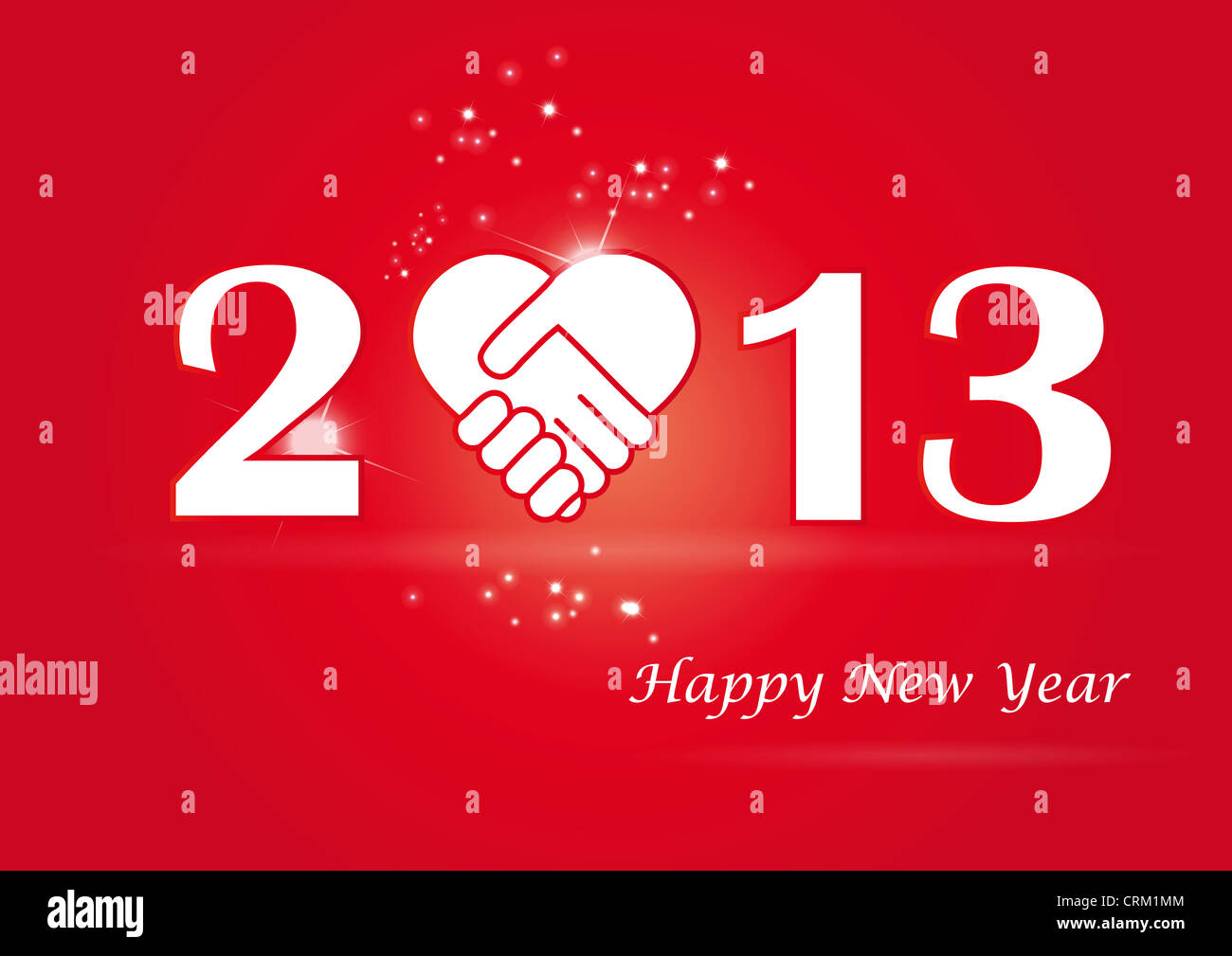 Concept card on New Year 2013 with hands Stock Photo