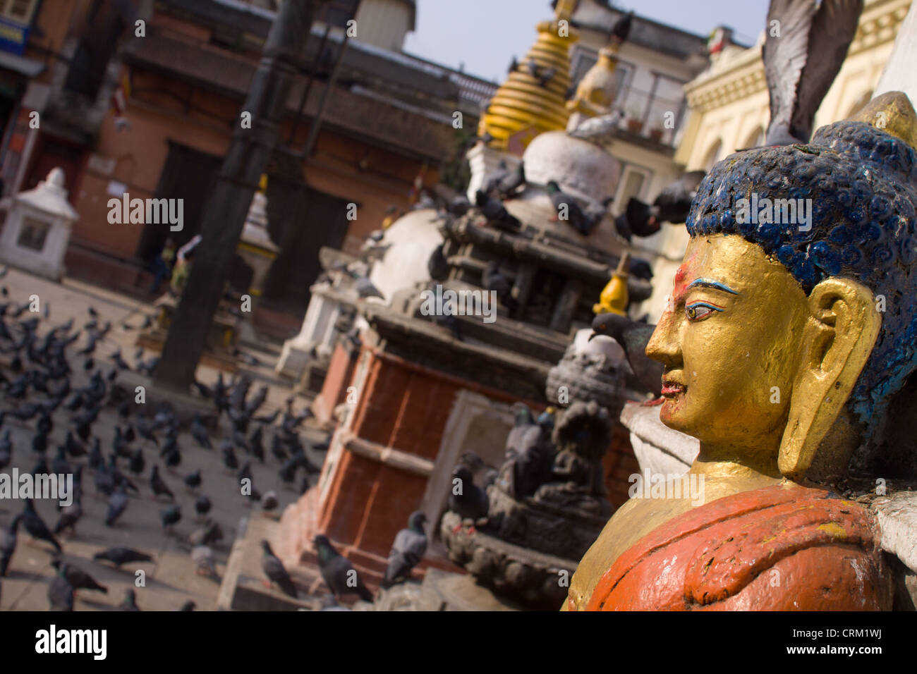 Katmandu, temple complex. Pictured in Asia, Nepal, Katmandu on March 30, 2011. (CTK Photo/David Tesinsky) Stock Photo