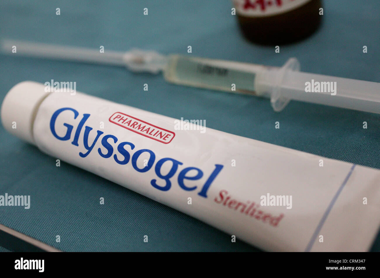Xylocaine gel. Xylocaine (lidocaine) is used as a local anaesthetic to block nerves Stock Photo