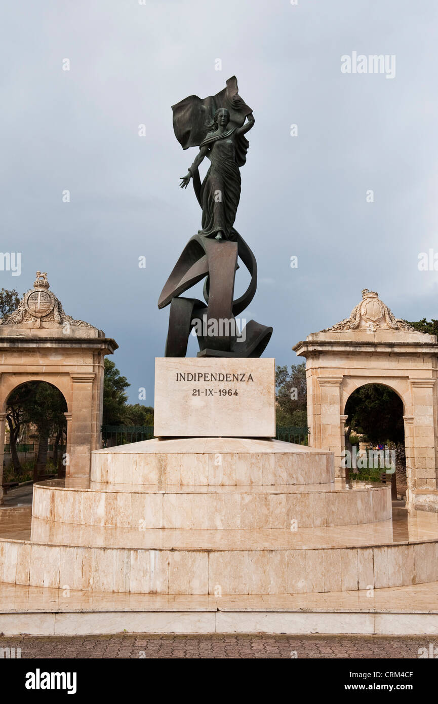 The Independence Monument in the Maglio Gardens, Floriana, Malta. It