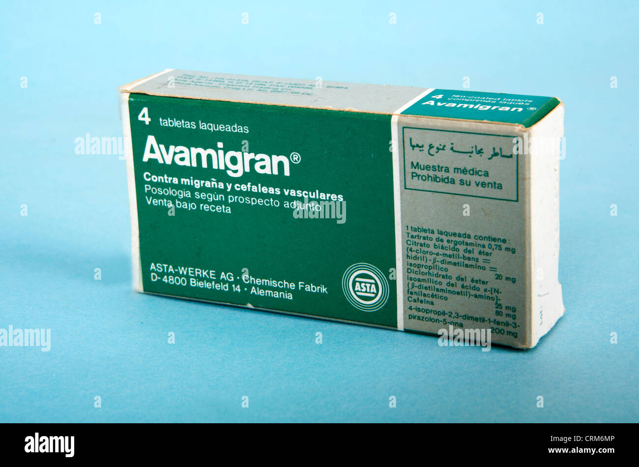 Avamigran - Cafergot Used in the treatment of severe headache more  specifically migraine Stock Photo - Alamy