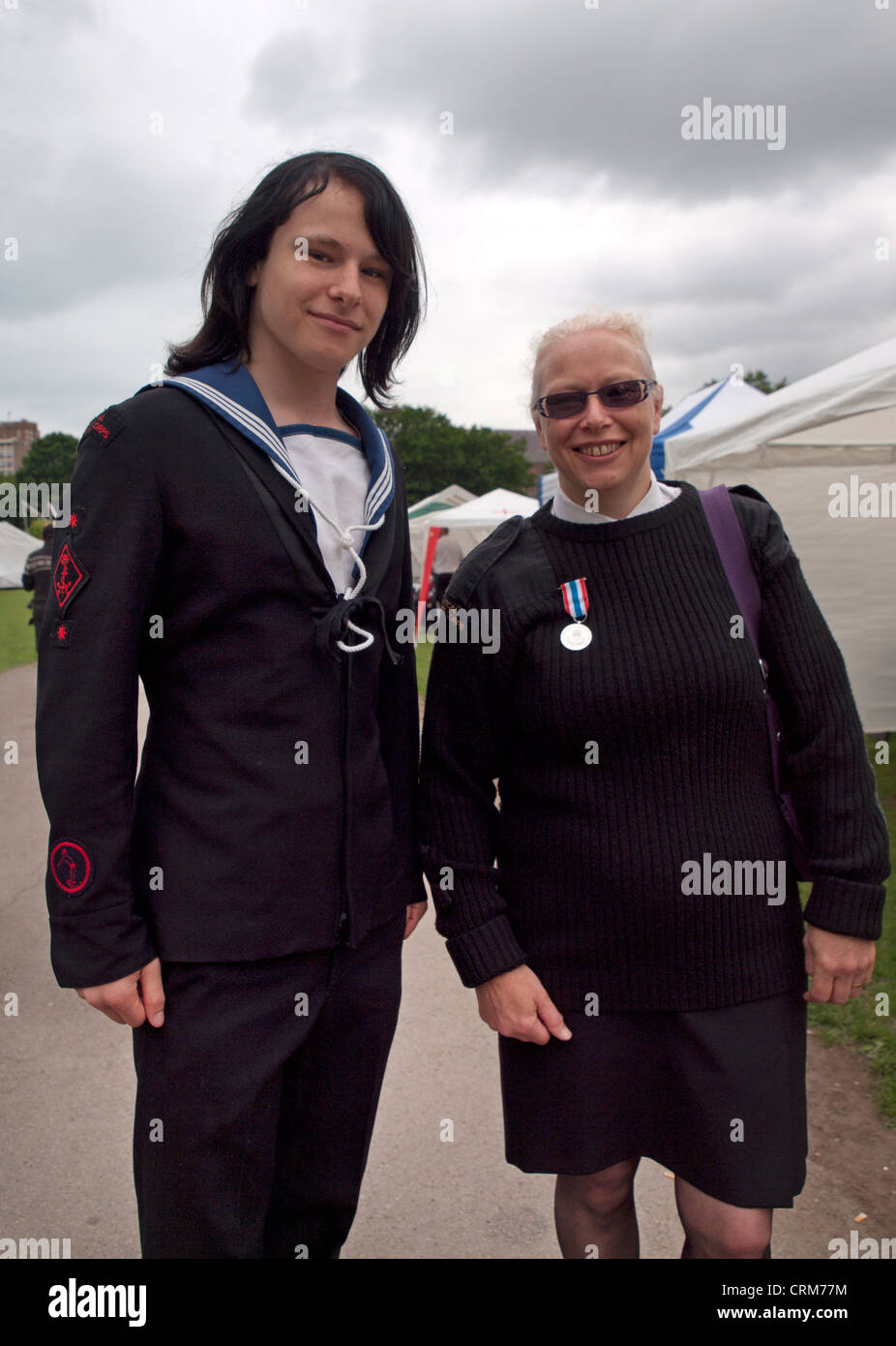 Mother and son,both members of the Naval Cadet Force. Stock Photo