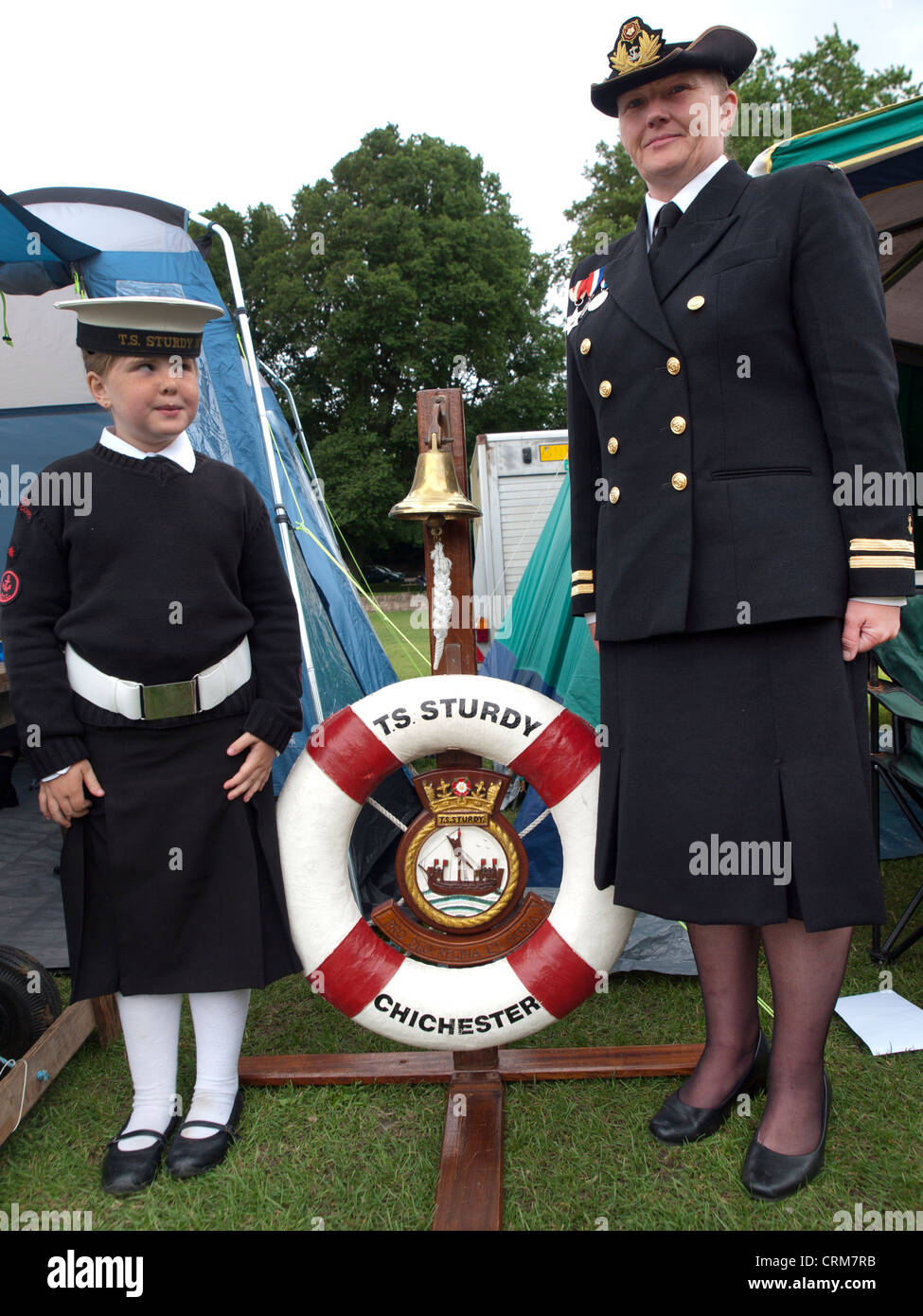 Young and old members of the Sea Cadet Corps Stock Photo