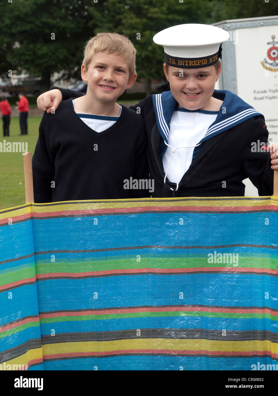 Two young friends in the Sea Cadet Corps. Stock Photo