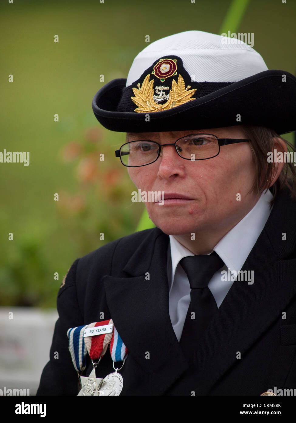 A determined adult volunteer in the Naval Cadet Force Stock Photo