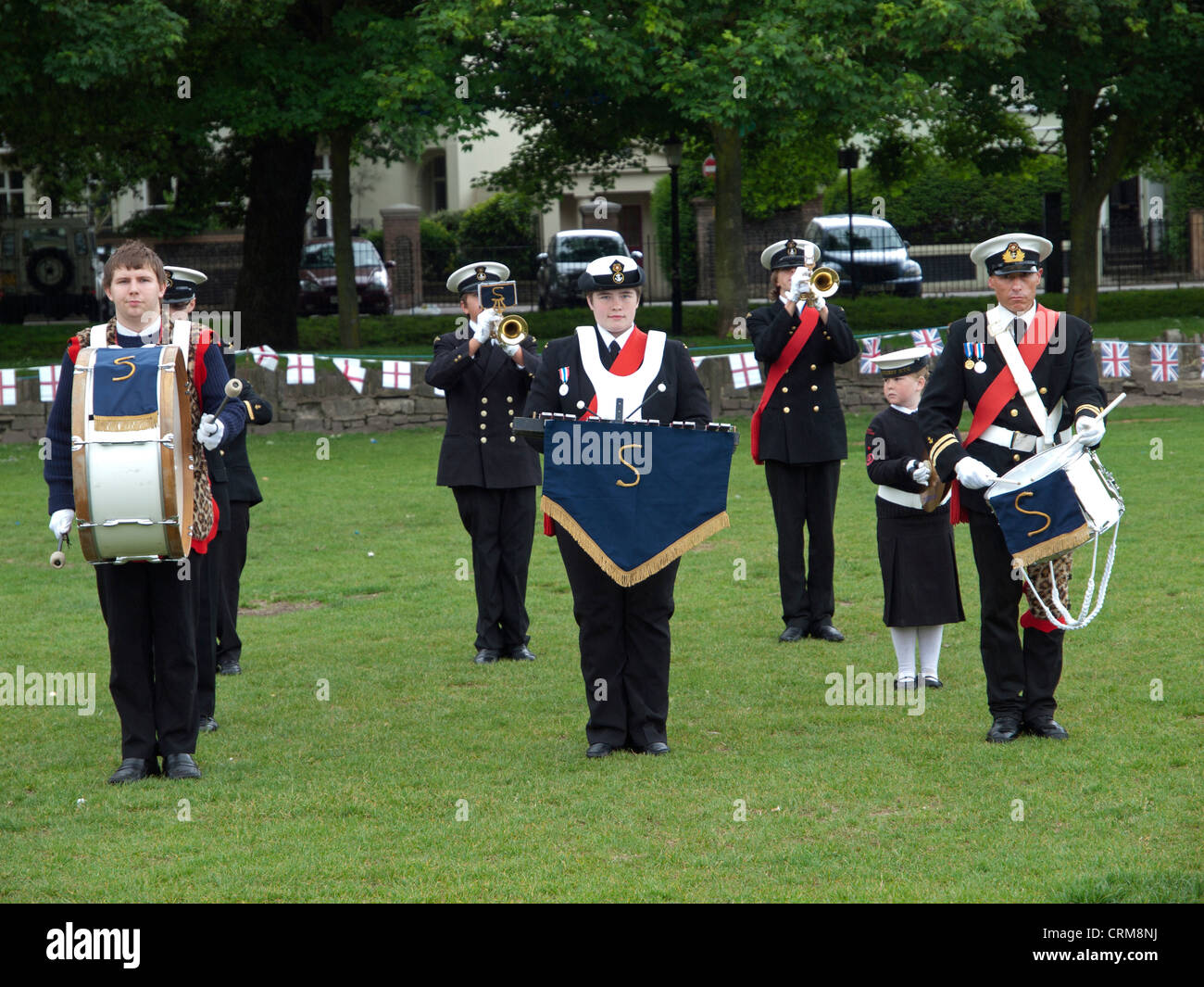 A marching band of The Sea Cadets Stock Photo