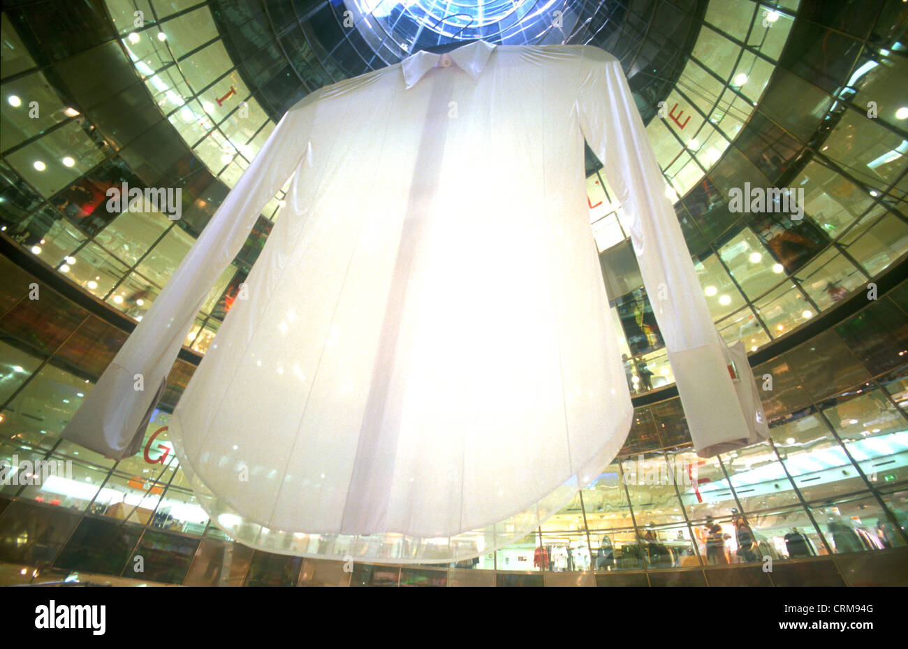 Huge shirt in the dome of the Galeries Lafayette, Berlin Stock Photo