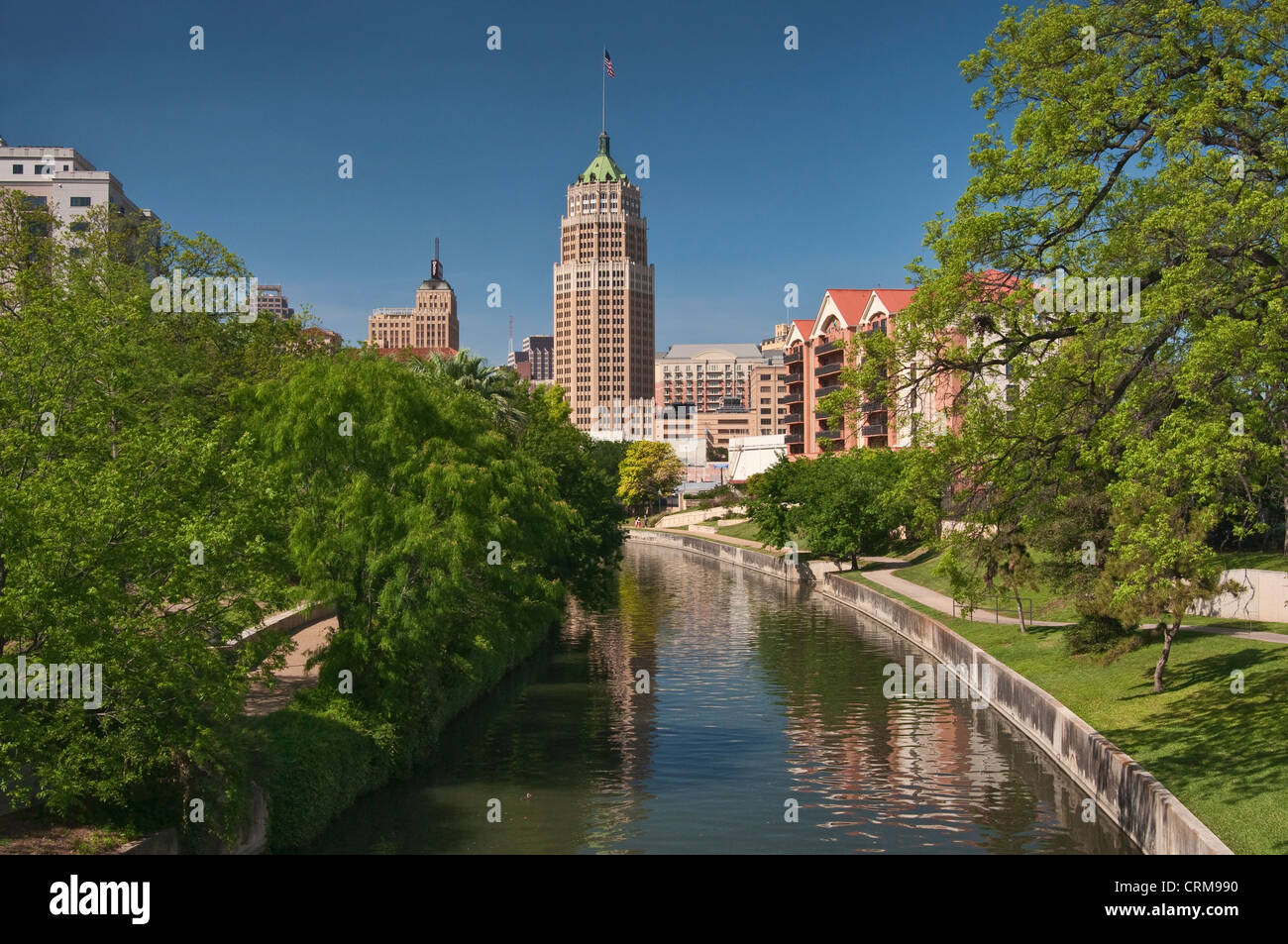 San Antonio downtown, view over San Antonio River, Texas, USA Stock Photo