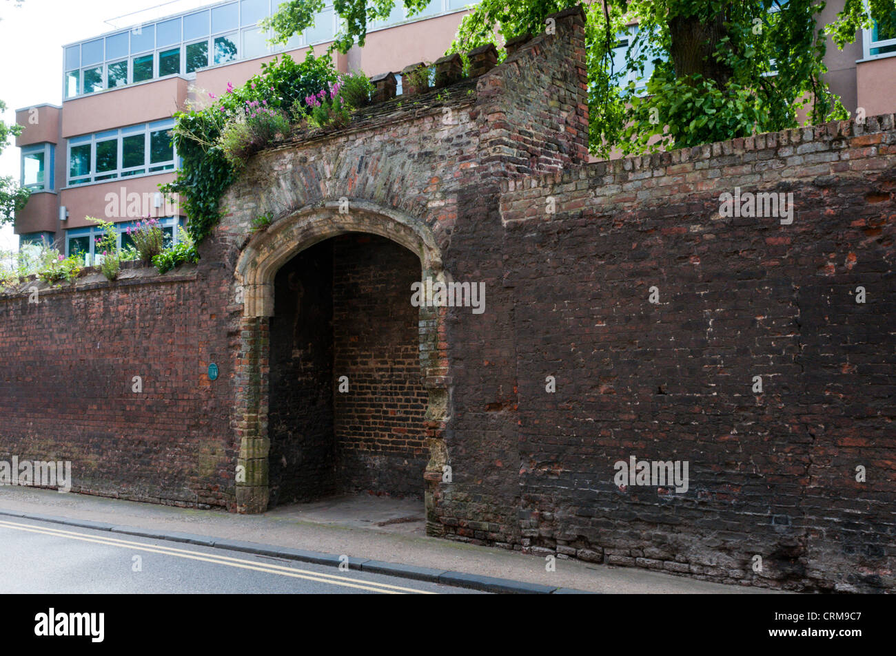 This archway was originally the  entrance to an Augustinian Friary in King's Lynn. Stock Photo