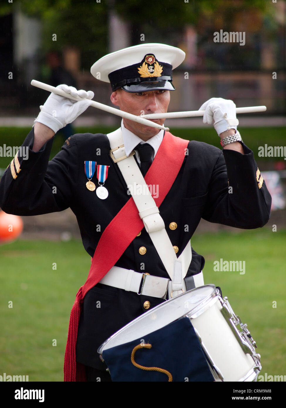 A drummer with The Naval Cadets Stock Photo