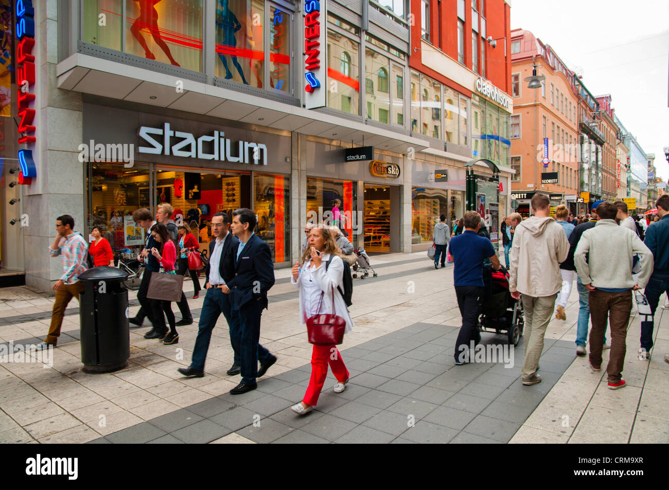 Drottninggatan pedestrian street Norrmalm district central Stockholm Sweden Europe Stock Photo