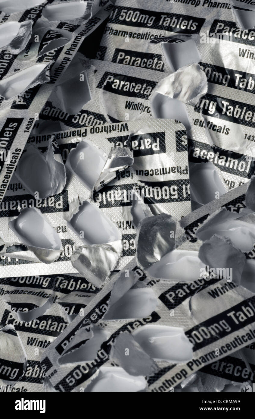 Empty paracetamol packaging. Stock Photo