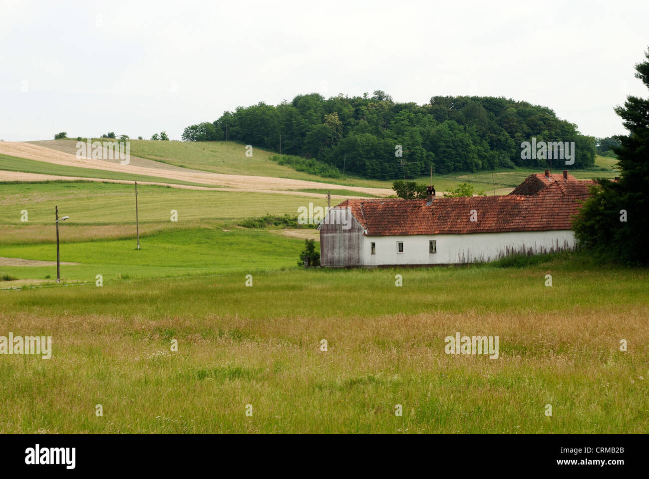 Landscape with country house, central Croatia, Europe Stock Photo