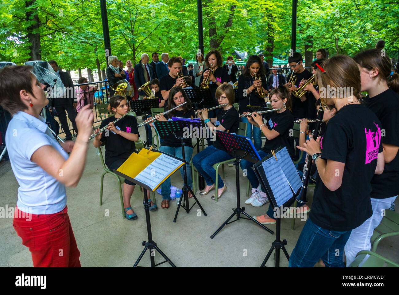World Music Day, Paris, France, Crowd of French High School Students