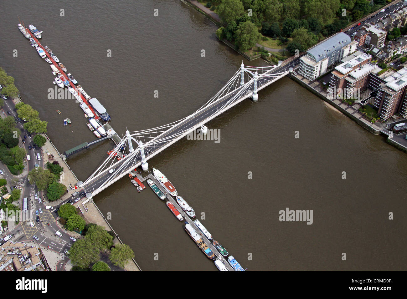 aerial view of Albert Bridge, Battersea, London SW11 Stock Photo Alamy