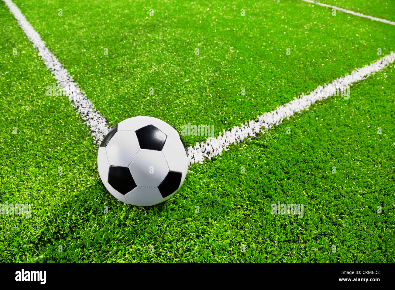 Corner of soccer field with the ball Stock Photo Alamy