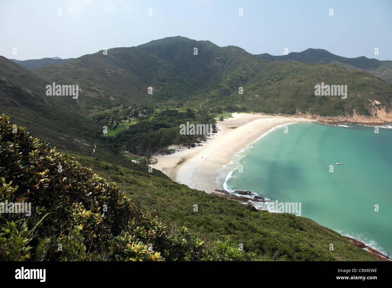 It's a photo of a lost wild beach in Hong Kong in the new territories. Nice natural spot preserve from concrete Stock Photo