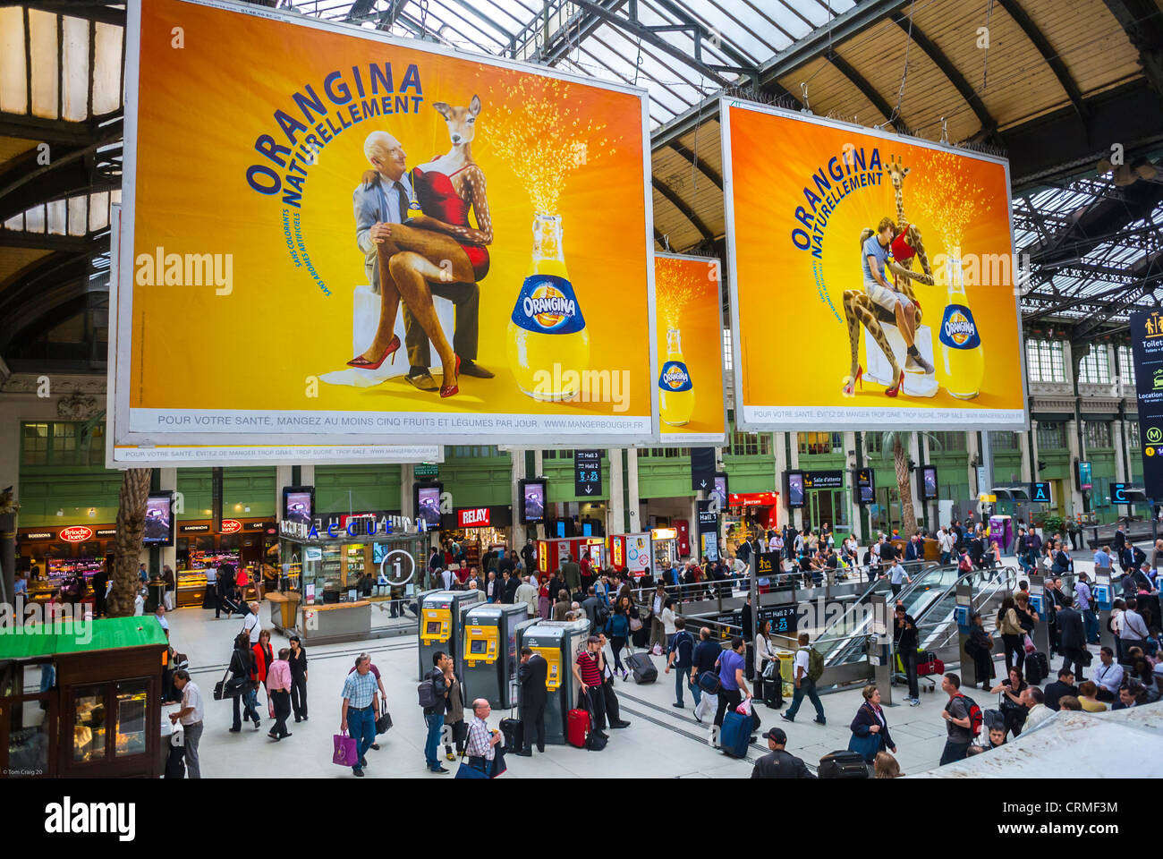 Paris, France, French Soft drink Advertising Billboards in Train