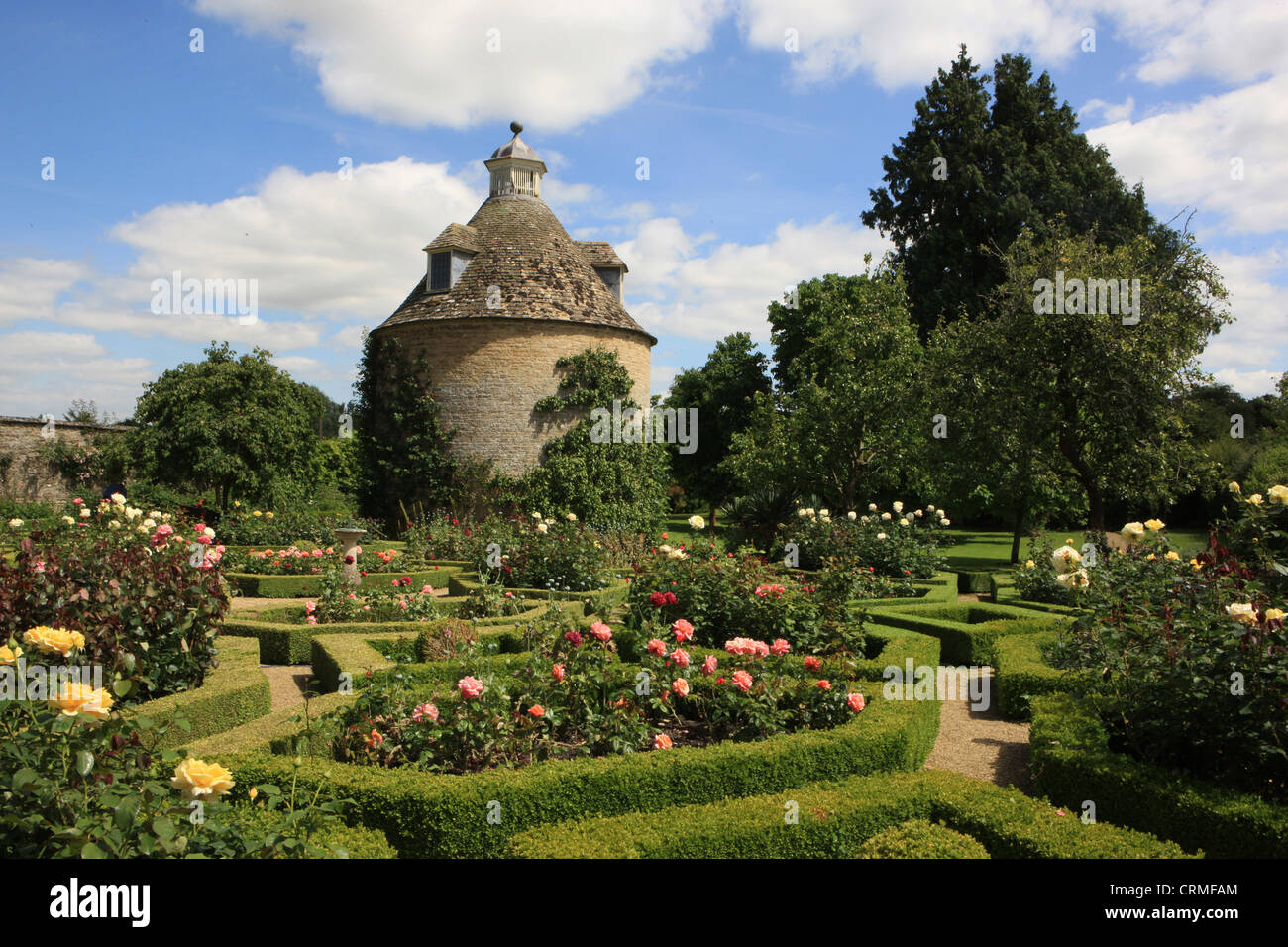 The Dovecote in the Pigeon House Garden at Rousham Park House near Bicester Oxfordshire Stock Photo