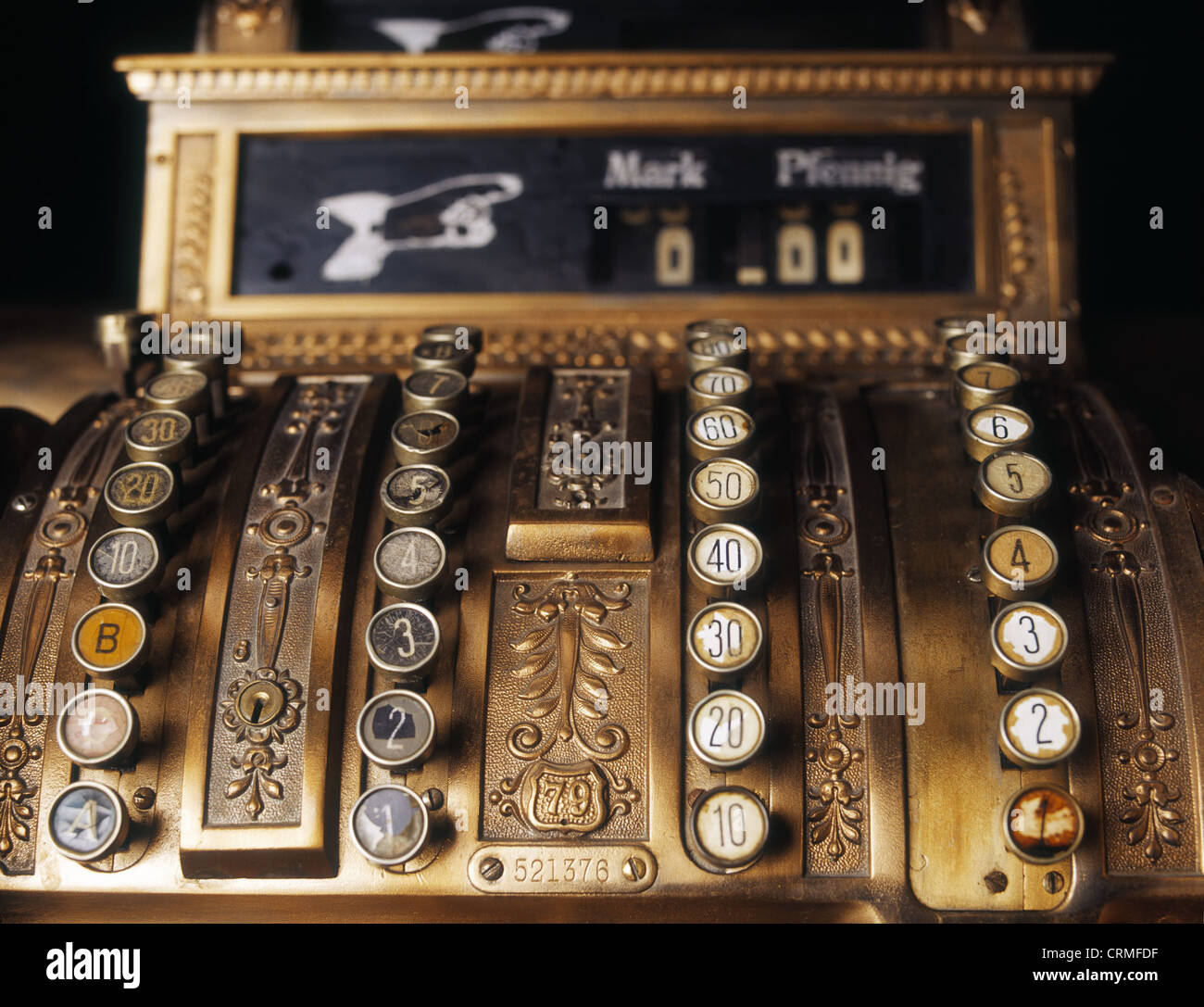 Input keys of a historical cash register Stock Photo Alamy