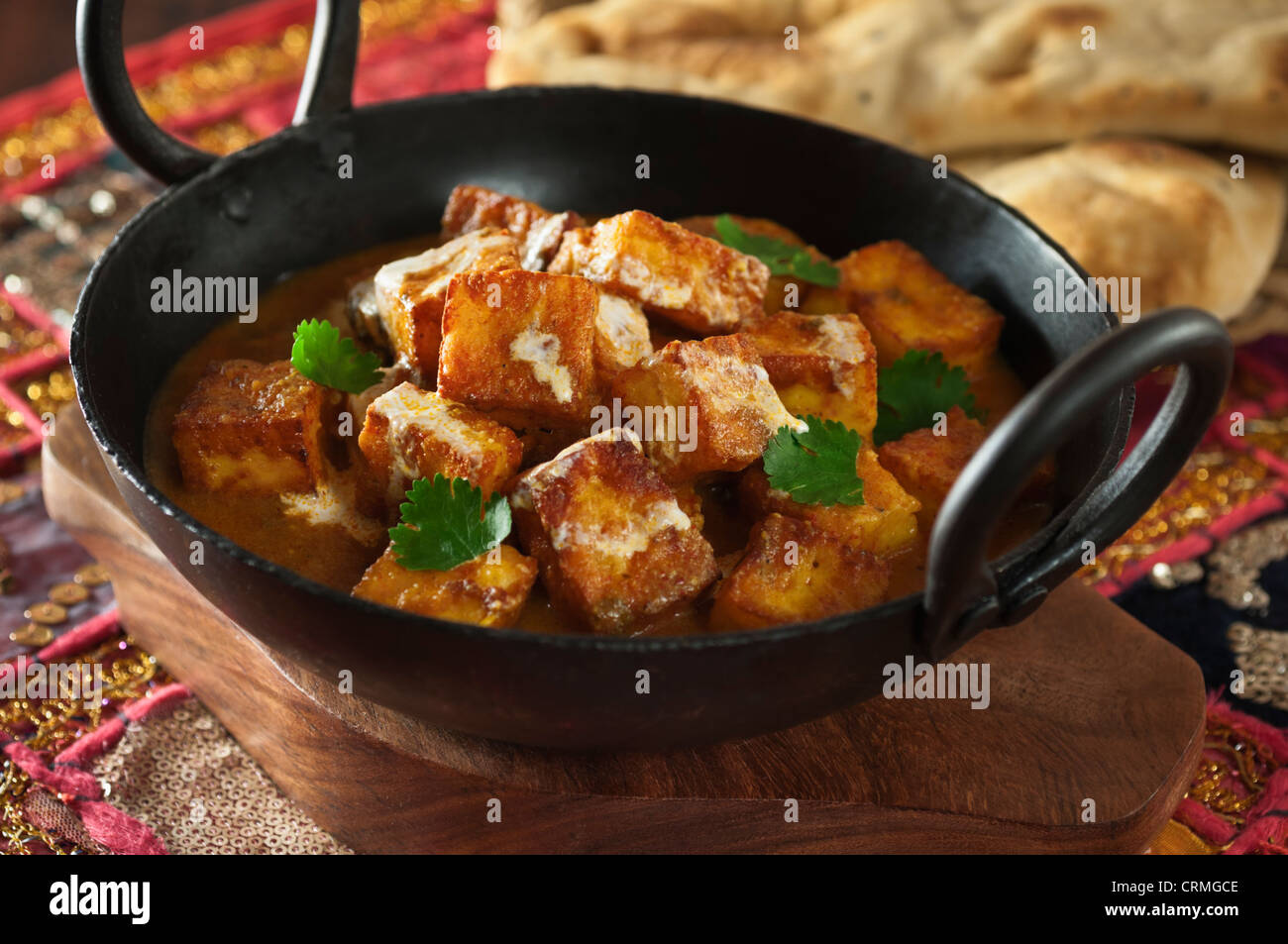 Paneer tikka masala Indian Tandoori grilled cheese vegetarian dish