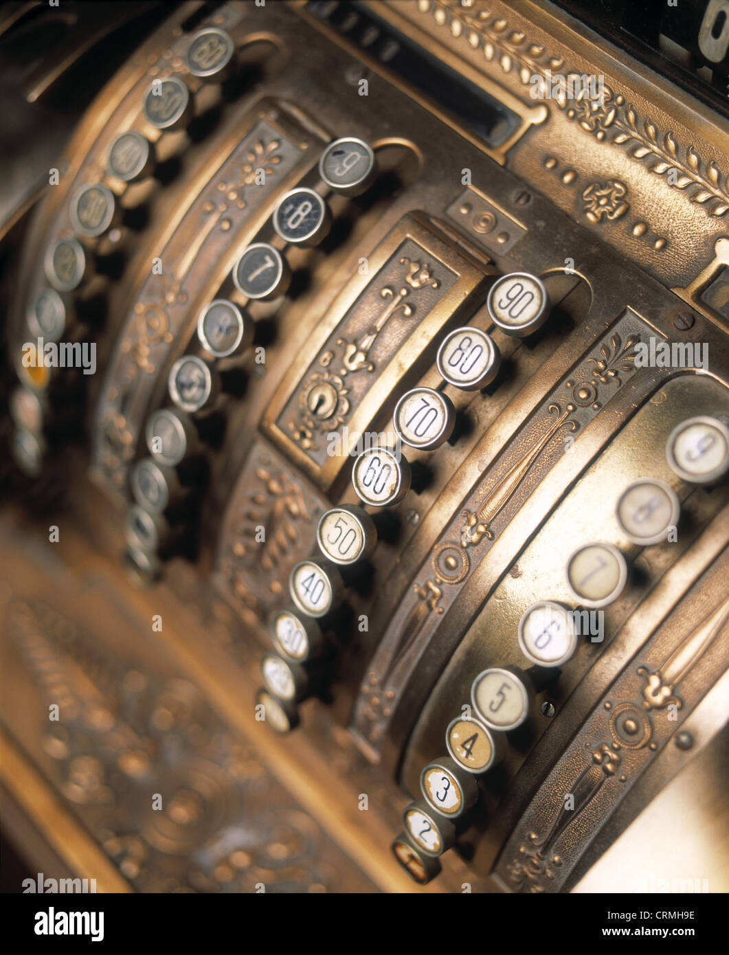 Input keys of a historical cash register Stock Photo Alamy