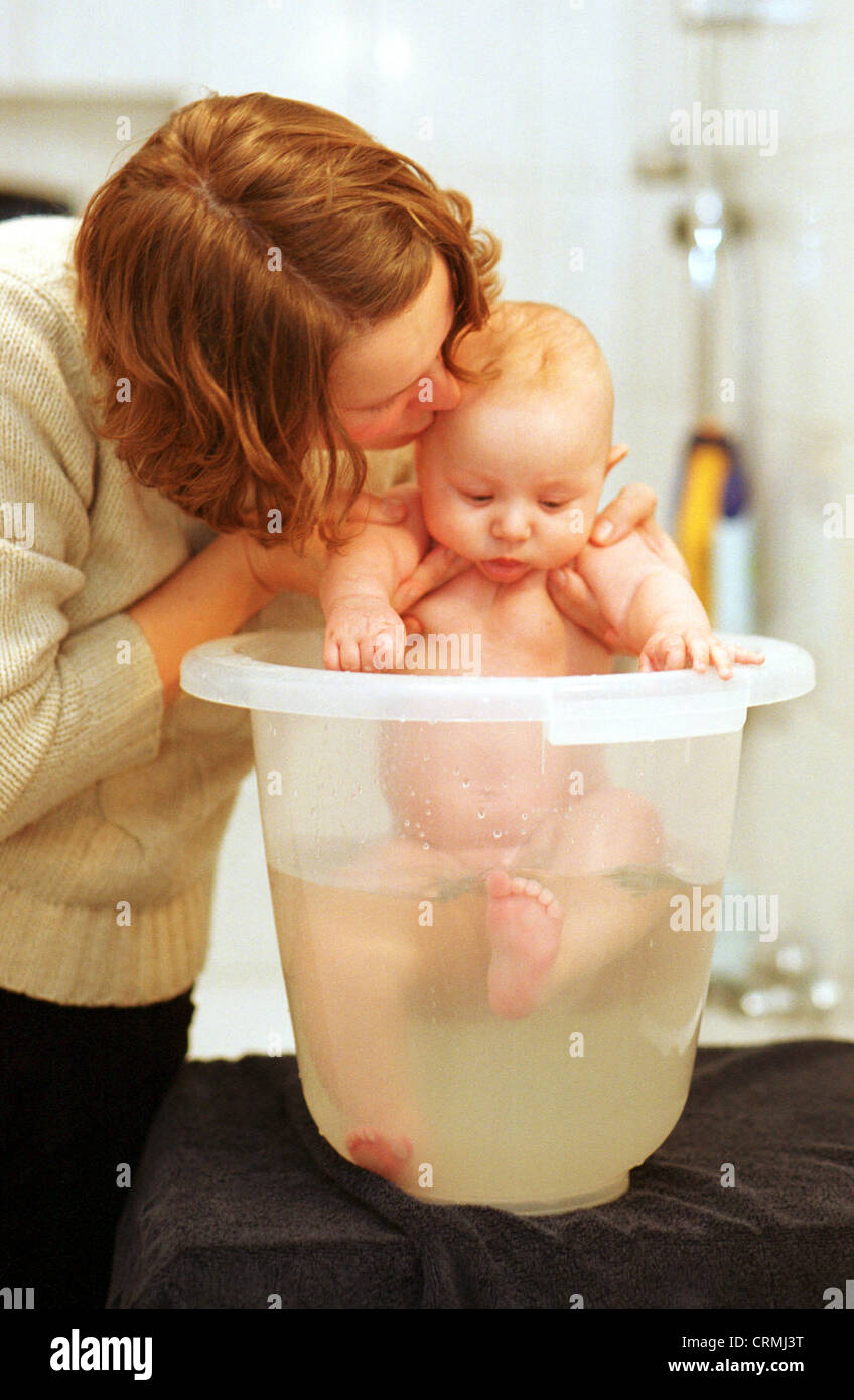 Baby bathed in Baby Bath Stock Photo Alamy