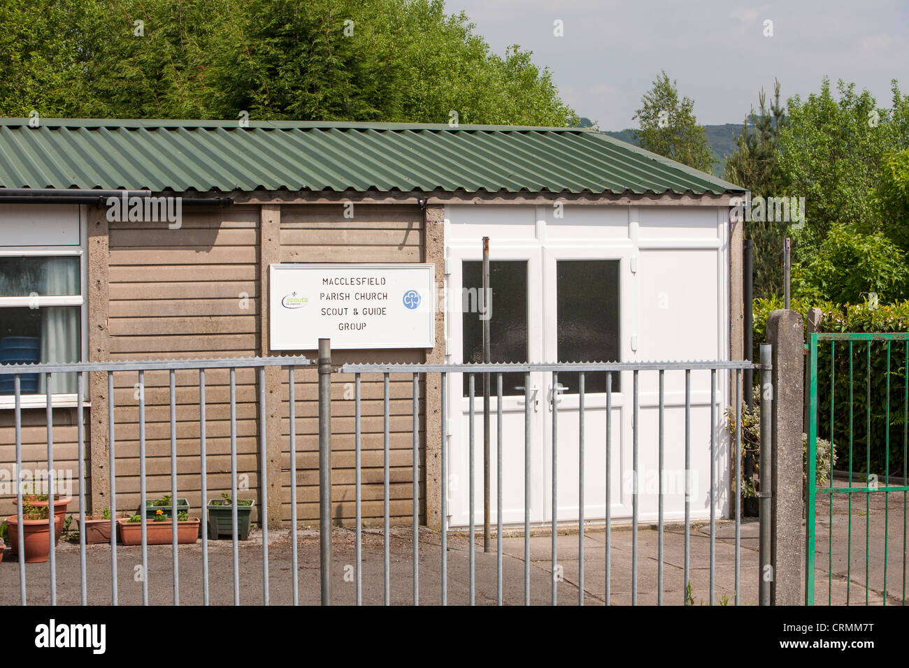 The Scouts and Guides hut in Macclesfield, Cheshire, UK. Stock Photo