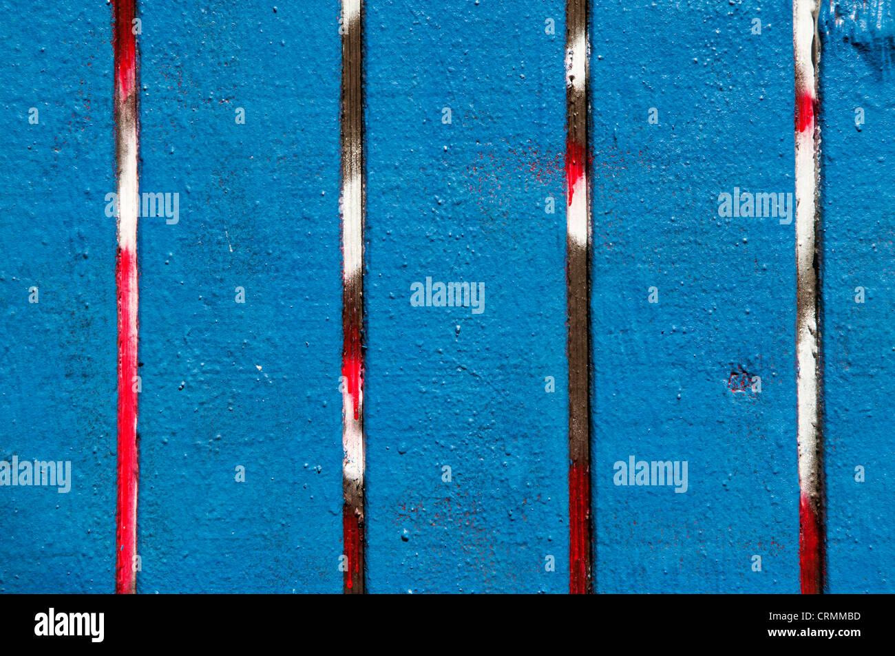 Painted wood section of graffiti filled alley in downtown Aberdeen, Washington. Stock Photo