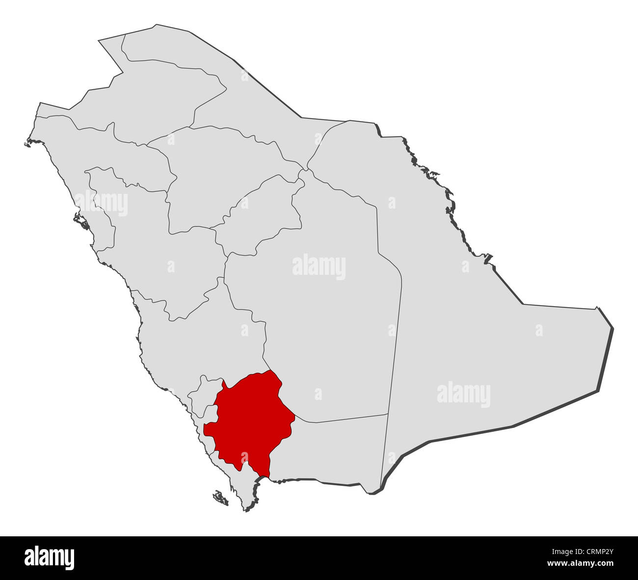 Asir Saudi Arabia Map Political Map Of Saudi Arabia With The Several Provinces Where 'Asir Is  Highlighted Stock Photo - Alamy
